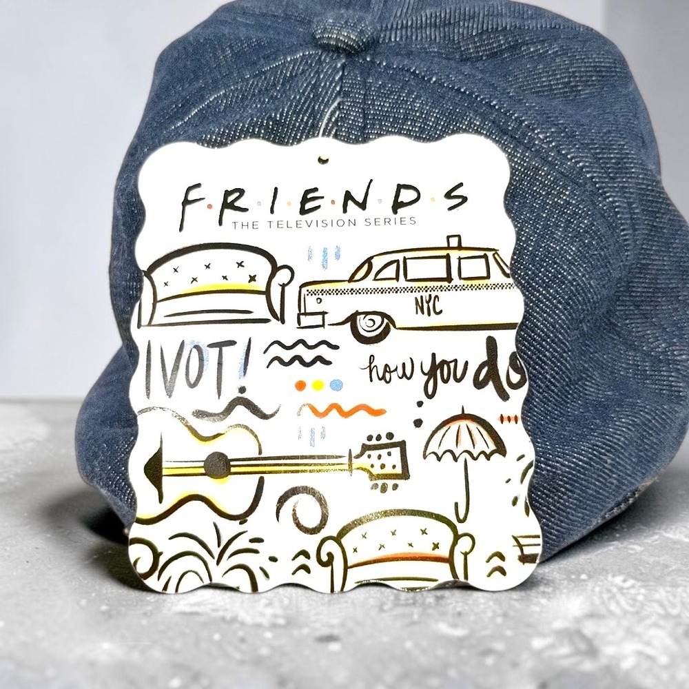 Friends TV Show Denim Baseball Cap Hat CultureFly 2020 Blue Adjustable NWT New - Picture 6 of 11